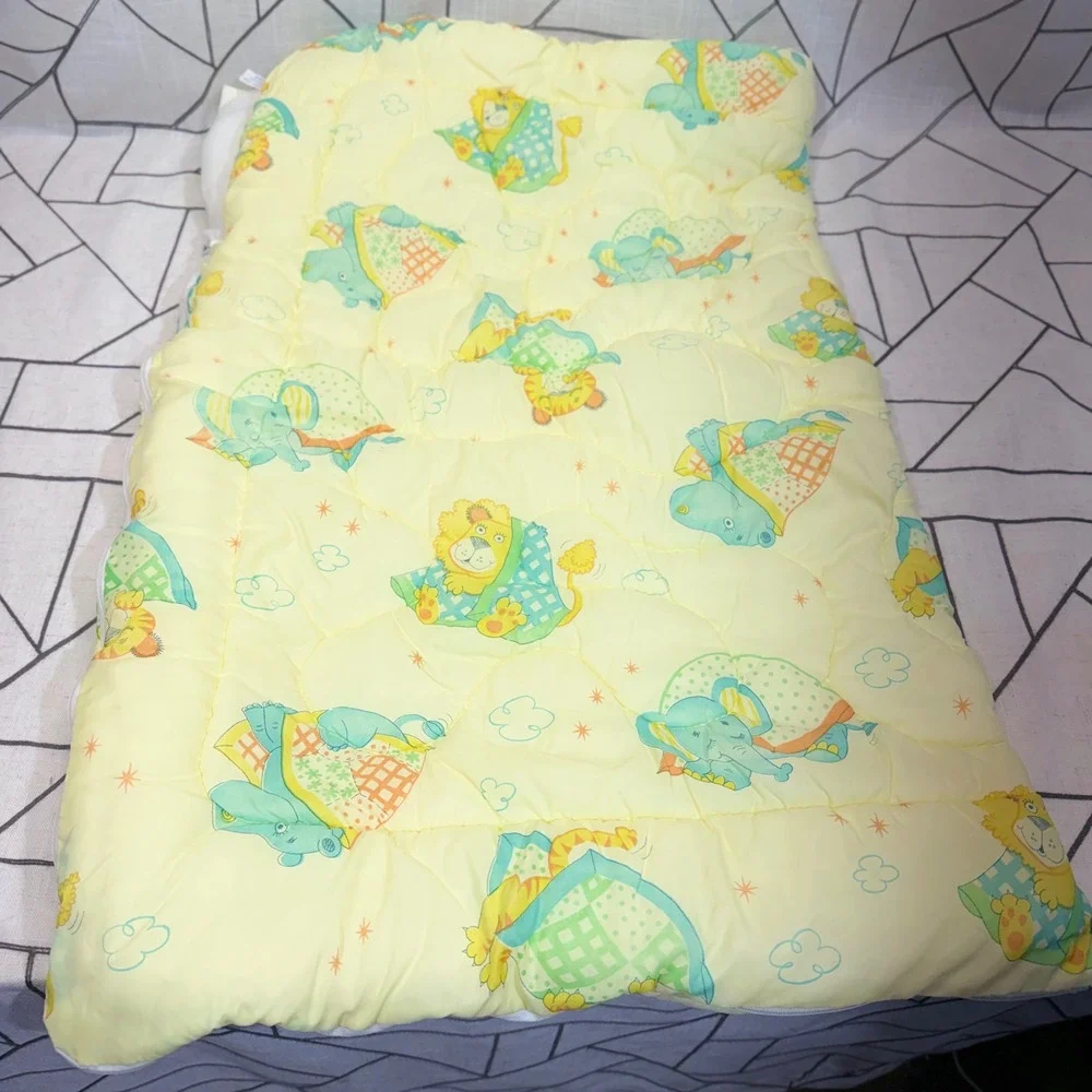 Vintage Baby Sleeping Bag Bunting One Size Yellow Lion Elephant‎ Quilted Zipper